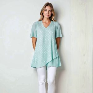 P30S Tralala Top met kort en 3/4 moue, pdf patroon/pattern Standaard grootte / Standard sizes XXS-3XL (A4, A3, A0) Eng. & Afr & French. Geweefde stowwe.