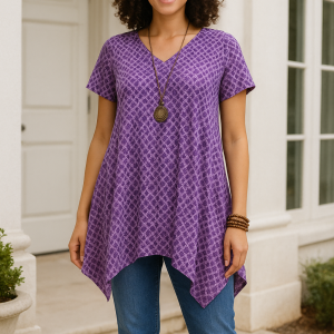 T013 Meadow Handkerchief Tunic pdf sewing pattern, sizes S-5XL, A0,A3,A4,Letter formats, English & Afrikaans instructions all included.