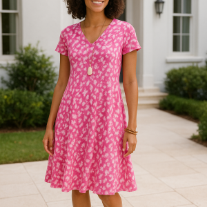 D018 Knit A-Line Dress pdf sewing pattern, SizesS-5XL, A0,A3,A4,Letter, English & Afrikaans instructions