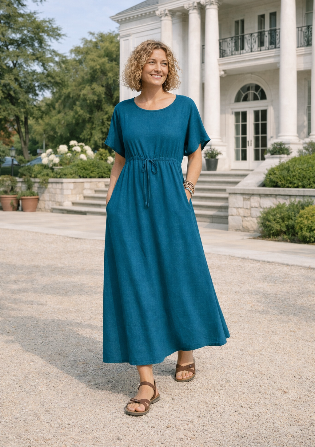 D034 Dolman Drawstring Dress pdf sewing pattern, sizes XS-5XL (A0,A3,A4,Letter) English & Afrikaans