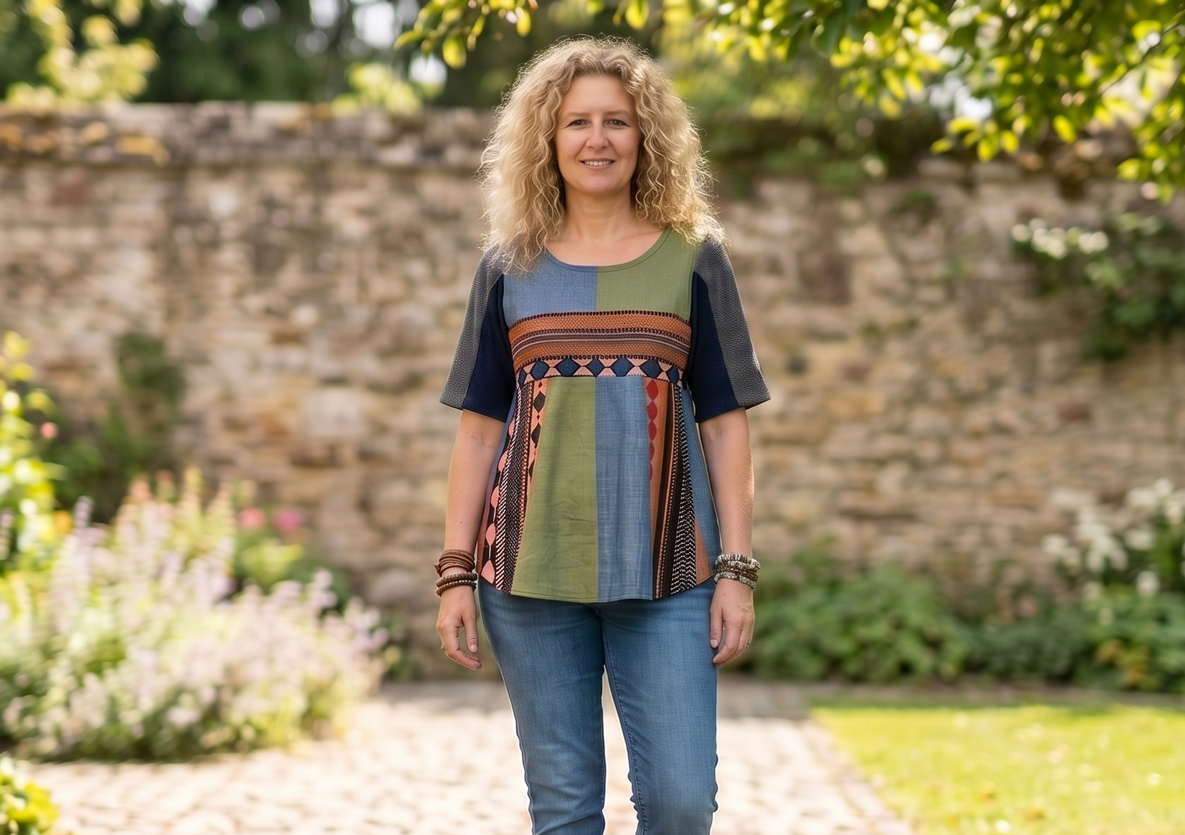 SM002 Recycled Fabric Boho Top Digital Sewing Pattern (PDF), S-5XL, (A0,A3,A4,Letter) English and Afrikaans